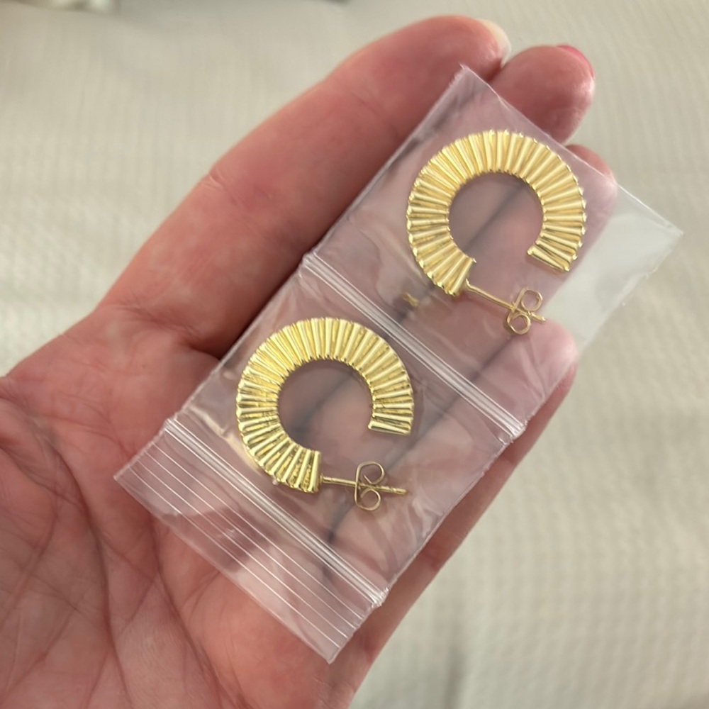 Gold Art Deco Fan Earrings Allie & Bess